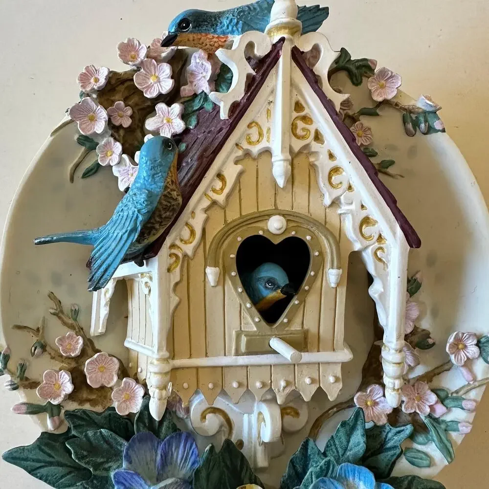Vintage Bradford Exchange Gingerbread Cottage Plate, Nesting Neighbors (1997)